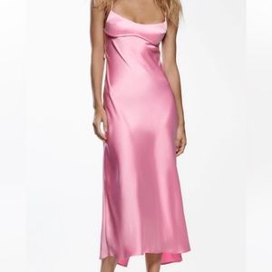 NWT It’s Juliet Pink Satin Dress, Size Medium